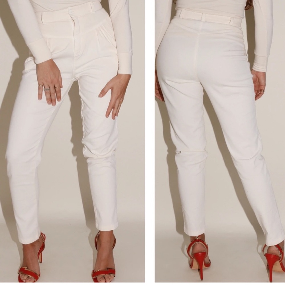 Sugar High Love Stoned cream Study Hall Skinny Pant size 6